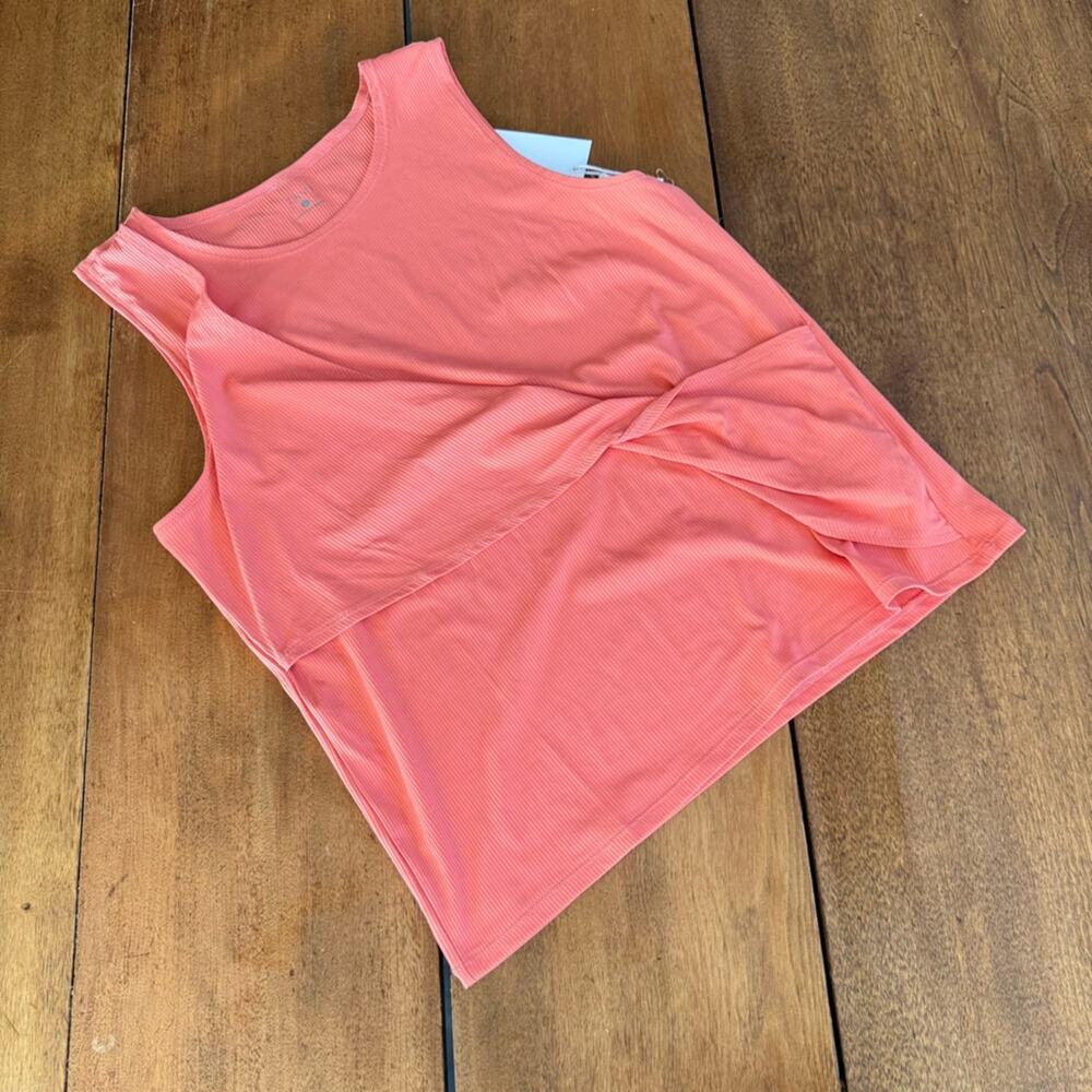 Tavi Noir NWT Synergy Twist Ribbed Tank Top Poppy Pink Lrg BalletCore Feminine - Picture 8 of 12